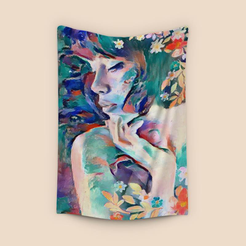 Beautiful Woman and Flowers preview