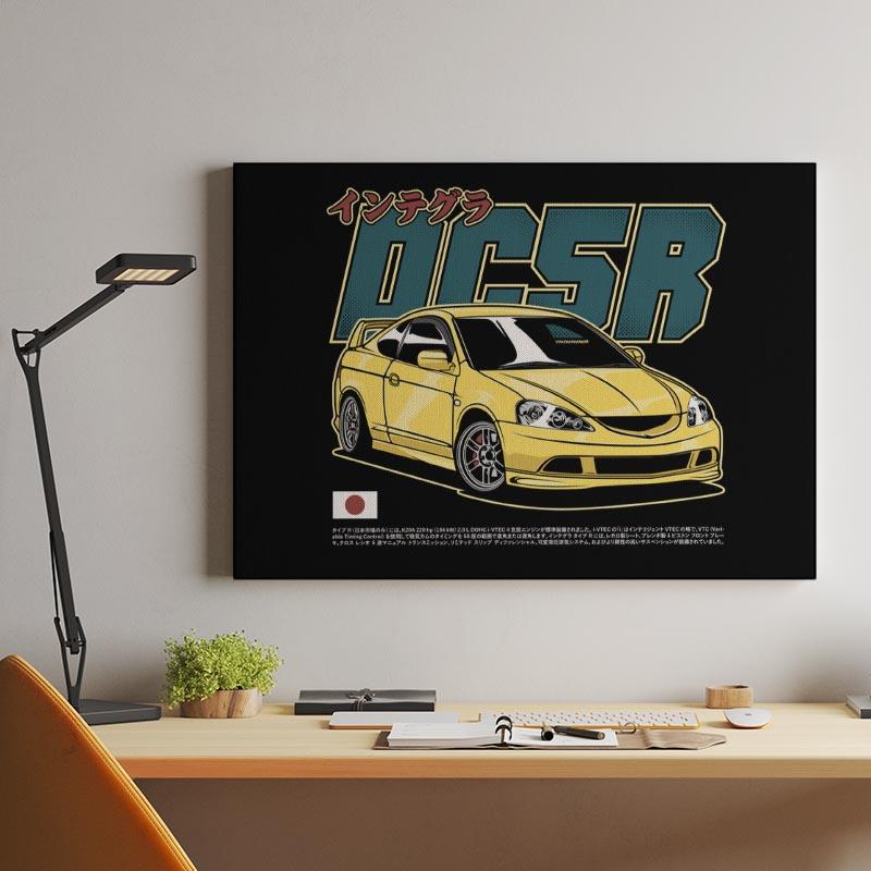 Yellow Honda Integra DC5 Type R