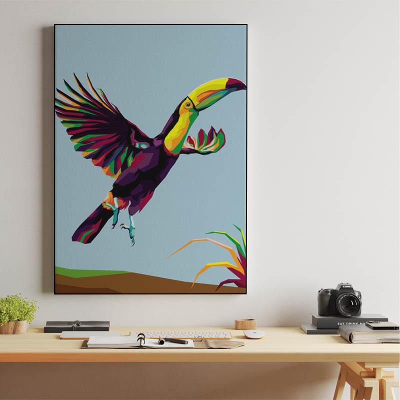 Bird exotic Toucan in wpap illustration