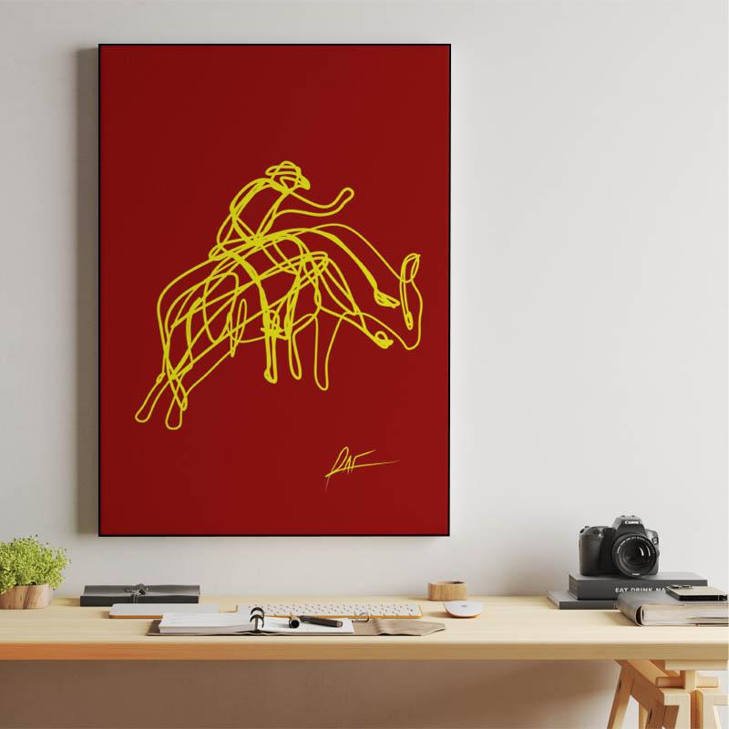 El vaquero y el toro de rodeo