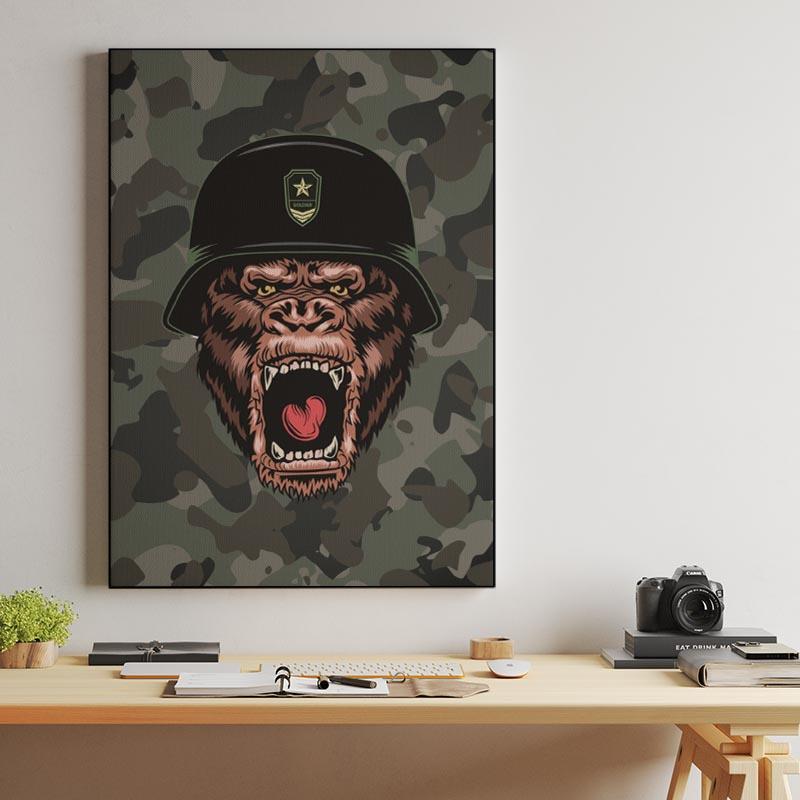Army Monkey Canvas