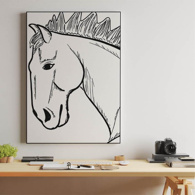Black and white, horse head
