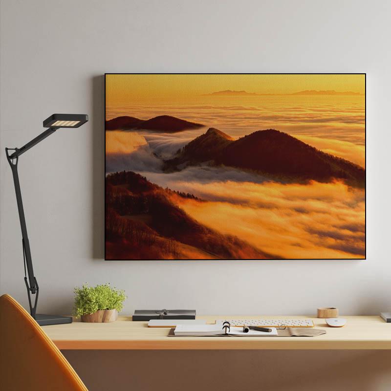 Sunset over the clouds