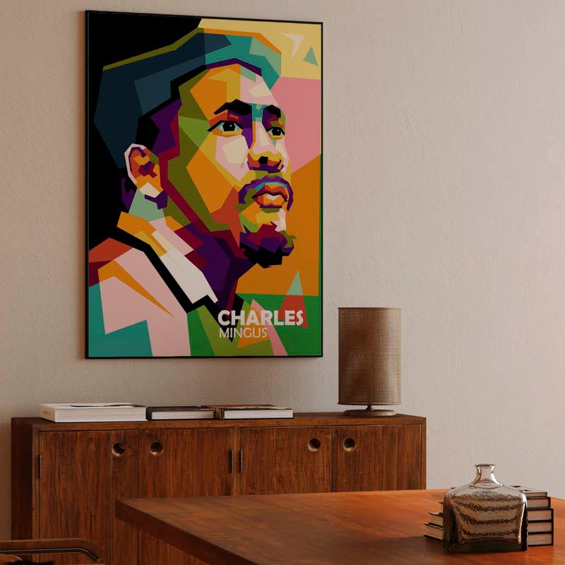 Charles Mingus in wpap pop art