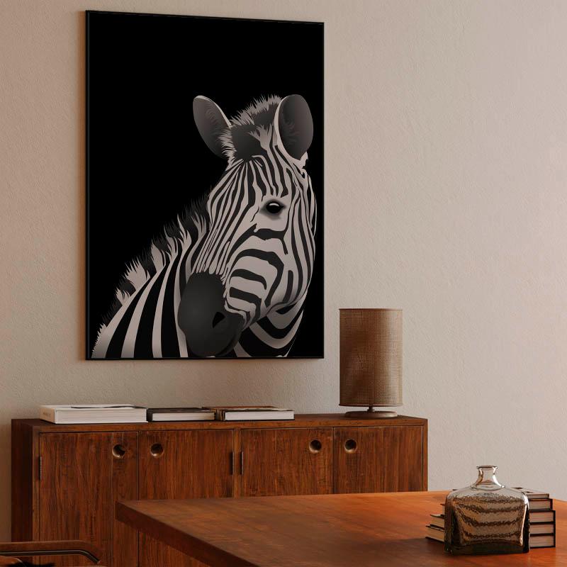 Zebra - black background