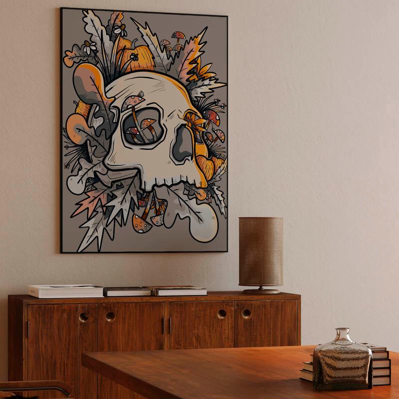 Mushrooms and the skull