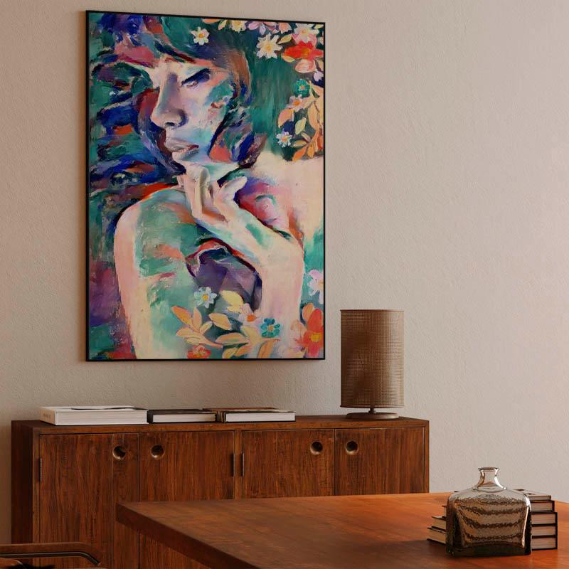 Beautiful Woman and Flowers