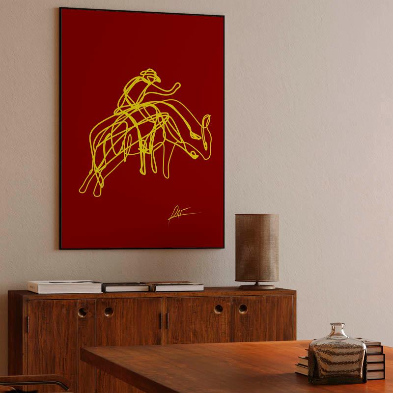 El vaquero y el toro de rodeo