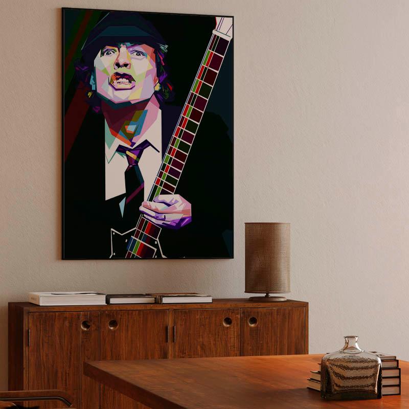 Angus Young in wpap pop art