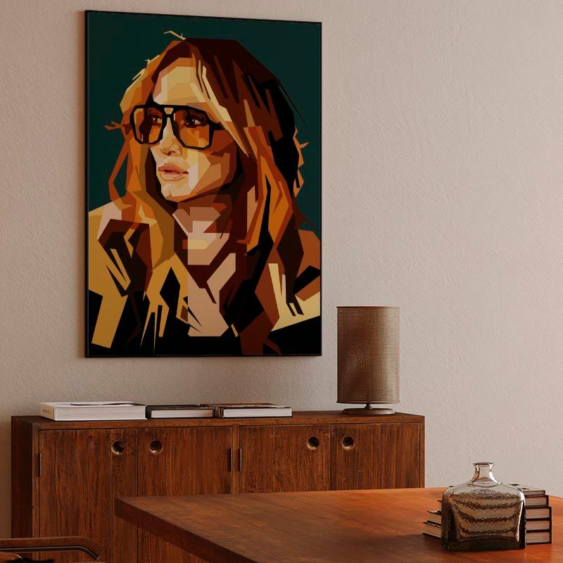 Jennifer Lopez Celebrity Retro Style Illustration
