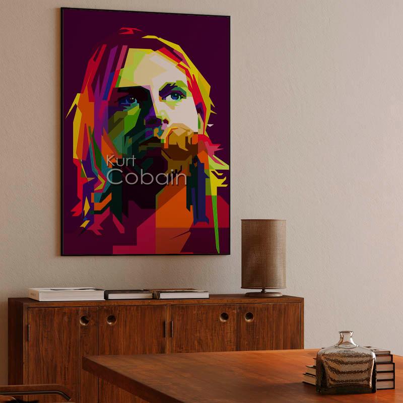 Kurt Cobain Pop Art WPAP - Canvast Print