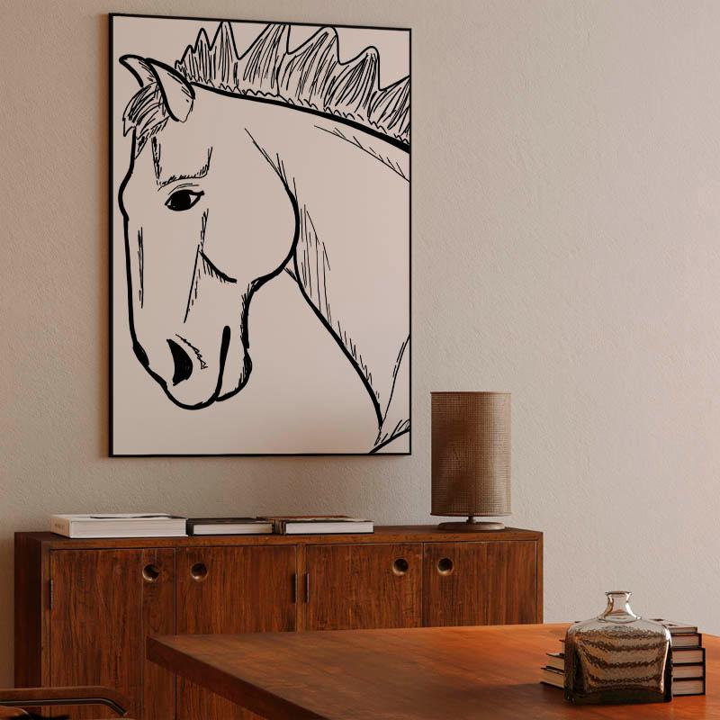 Black and white, horse head