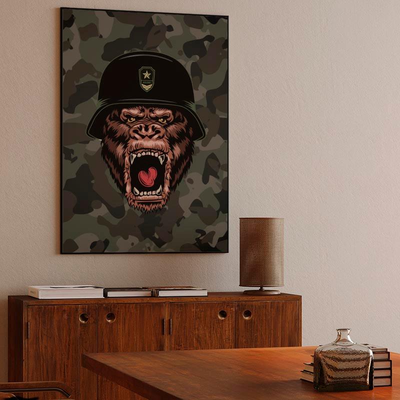 Army Monkey Canvas