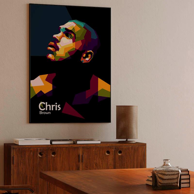 Chris Brown in wpap pop art