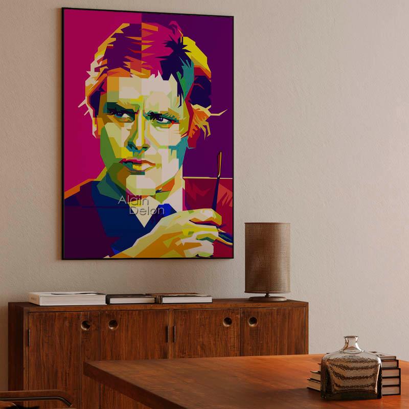 Alain Delon Pop Art WPAP – Canvas Print