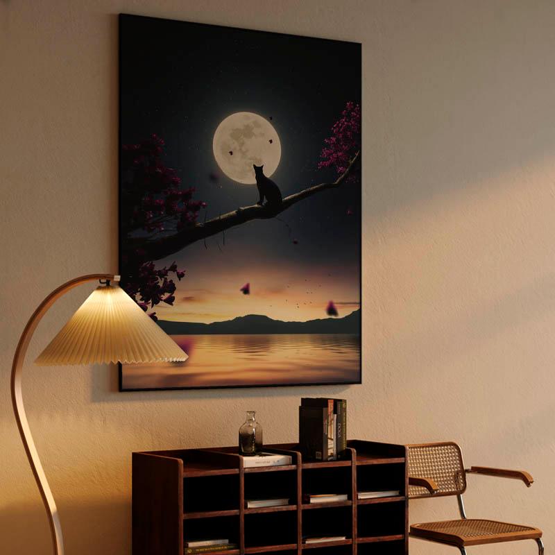 Cat Moon and Stars 3D