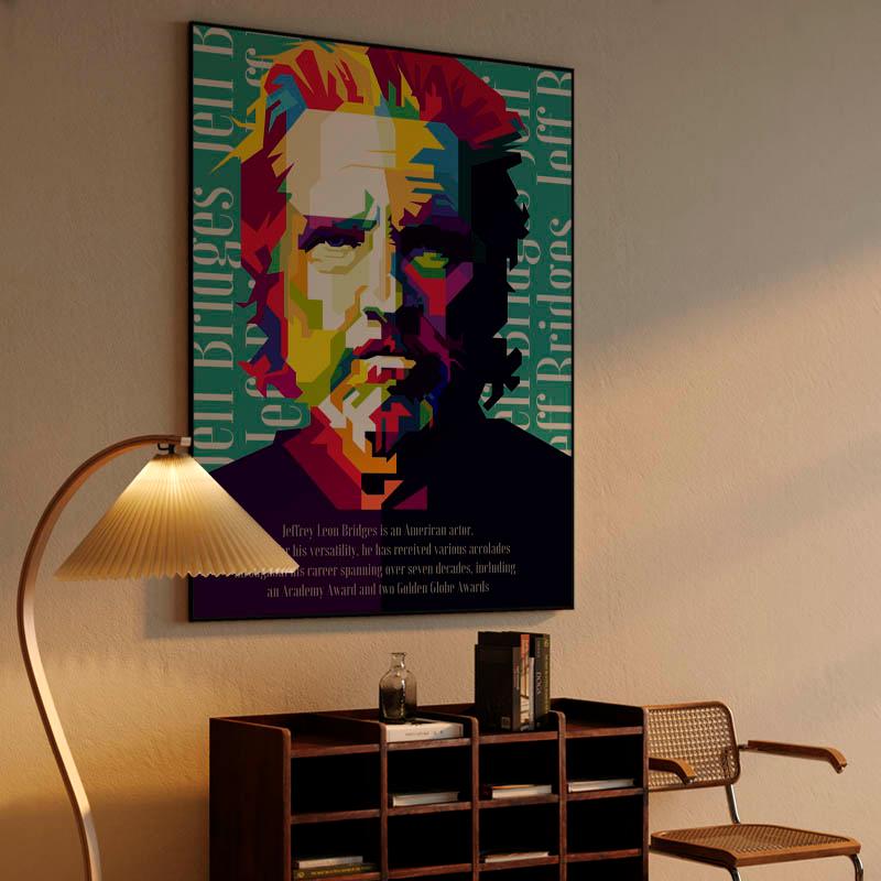 Jeffrey Leon Bridges Pop Art WPAP Illustration - Canvas Print