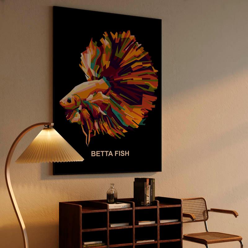 Pop art of Betta Fish in trend