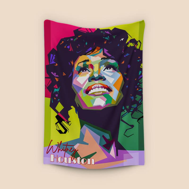 Whitney Houston in wpap pop art