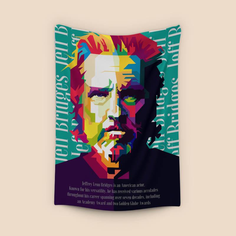 Jeffrey Leon Bridges Pop Art WPAP Illustration - Canvas Print