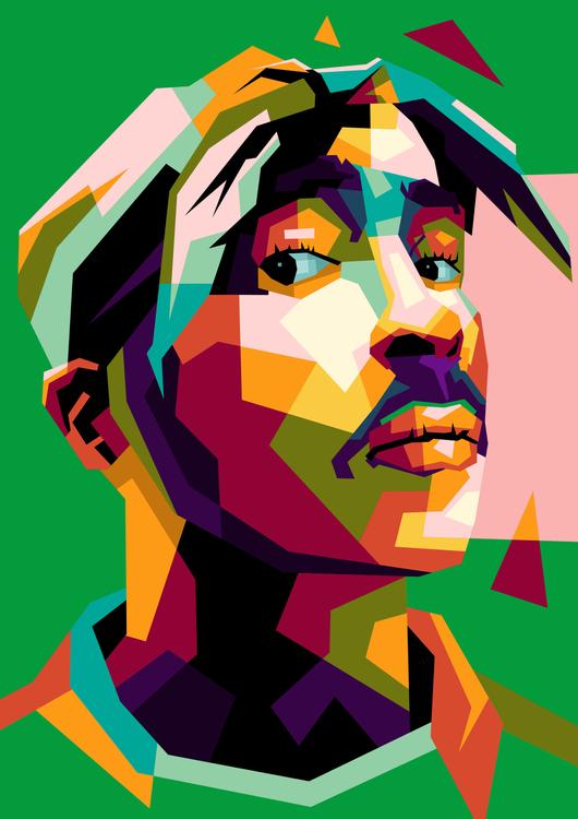 2 Pac Shakur in wpap pop art