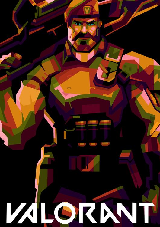Brimstones Valorant in amazing pop art