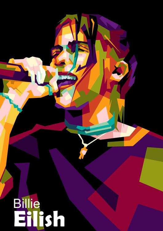 Singer in amazing pop art