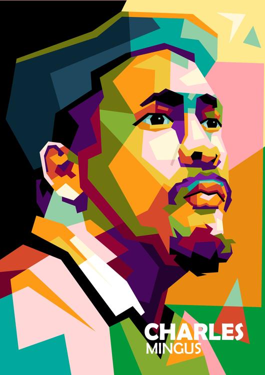 Charles Mingus in wpap pop art
