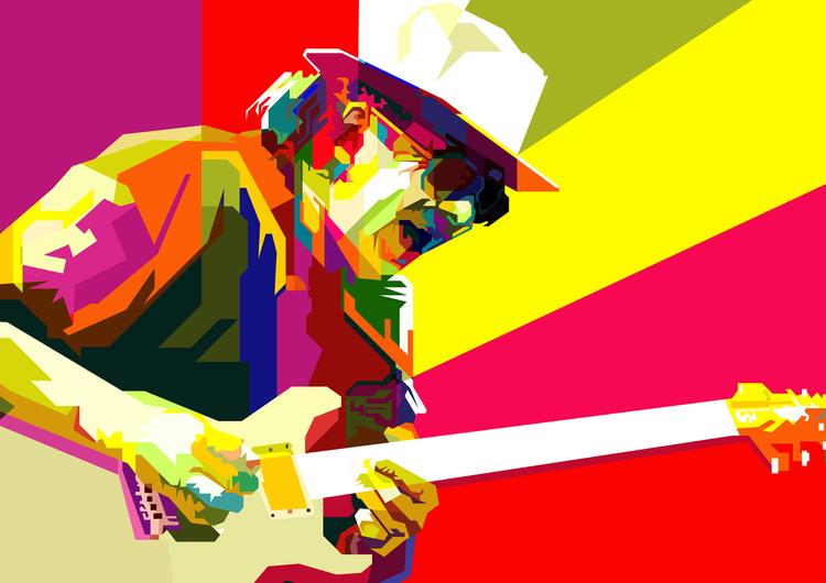 Carlos Santana Pop Art WPAP