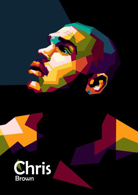 Chris Brown in wpap pop art