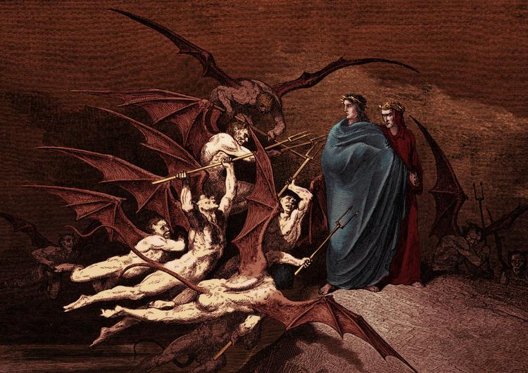 Dante and Virgil Attacked by Devils