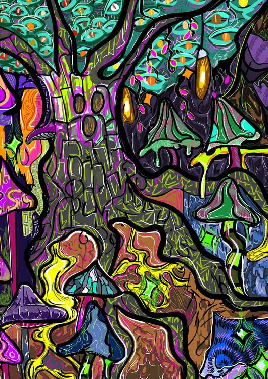 psychedelic forest