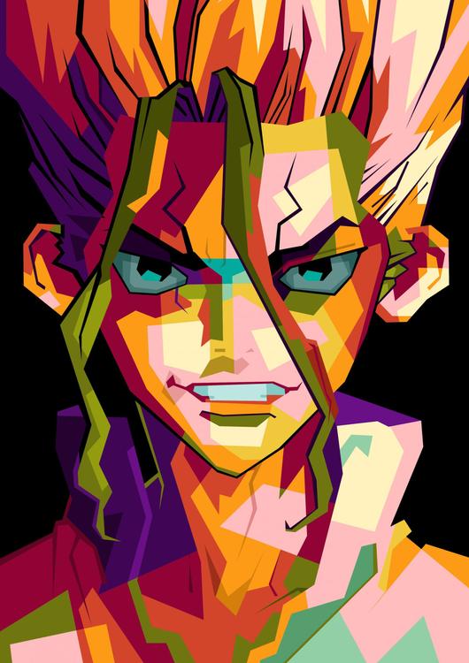 Anime Dr.Stone in wpap pop art