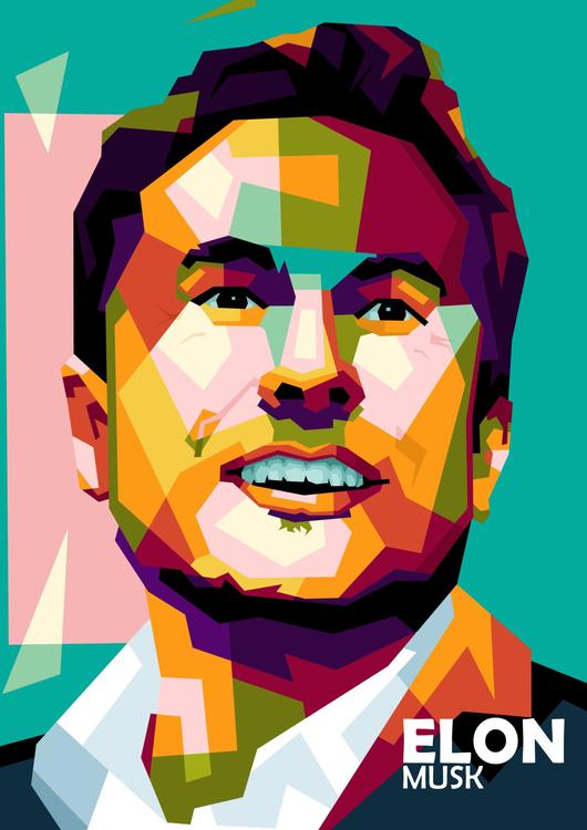 Elon Musk in trending pop art