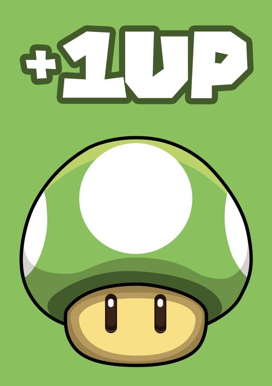 '+1UP Mario mushroom
