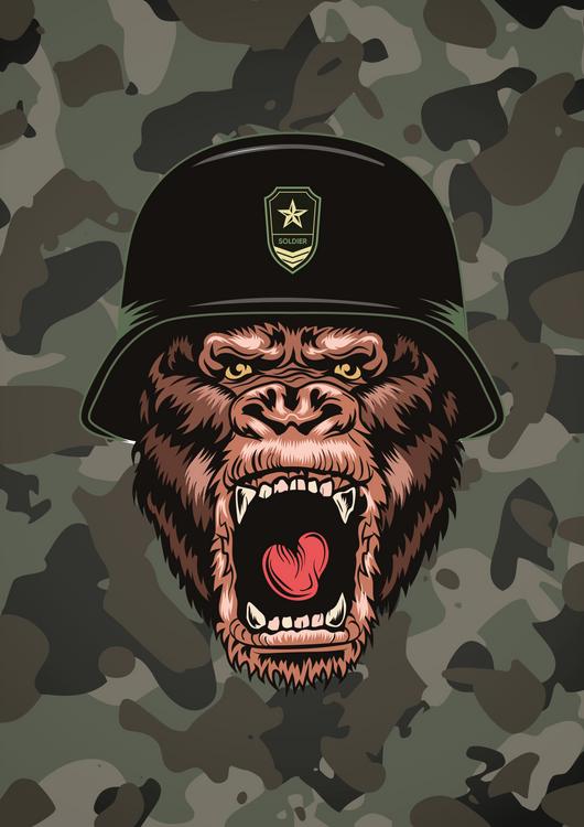 Army Monkey Canvas