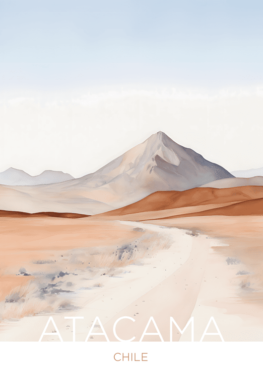The Atacama Desert - Chile - Gouache Technique
