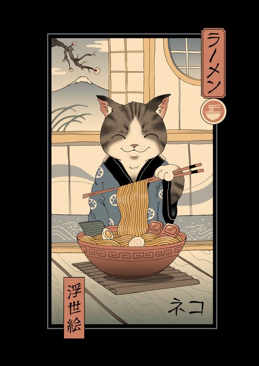 Neko Ramen Ukiyo-e