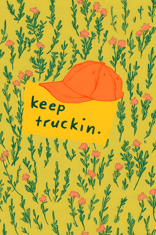 Keep Truckin Cap Illustration