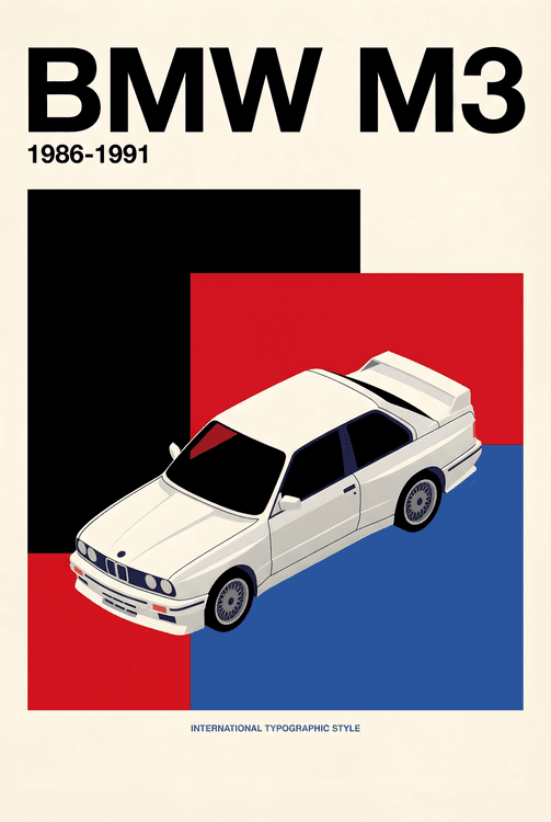 BMW E30 M3 Swiss Color Block
