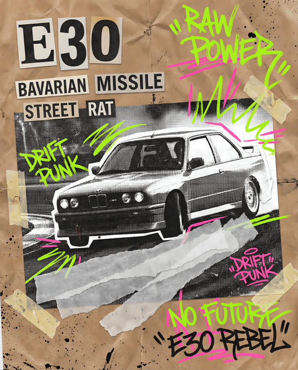BMW E30 Drift Punk Collage