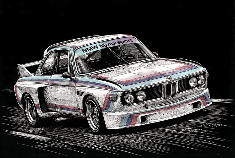 BMW 3.0 CSL Batmobile Sketch