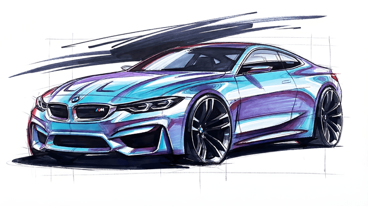 BMW M4 Holographic Marker Sketch