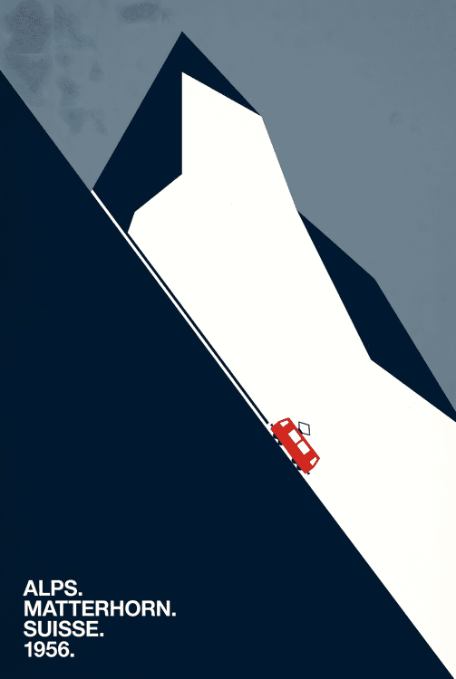 Alpine Ascent: Matterhorn 1956 Minimalist Poster