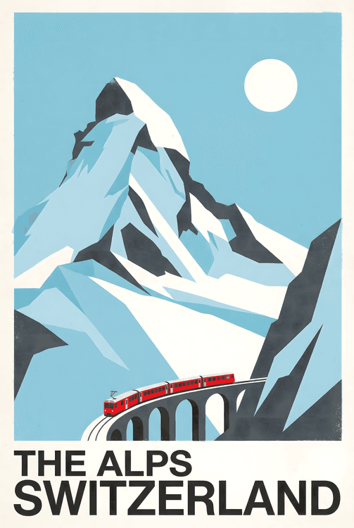 Alpine Journey: Matterhorn Switzerland Vintage Travel Poster