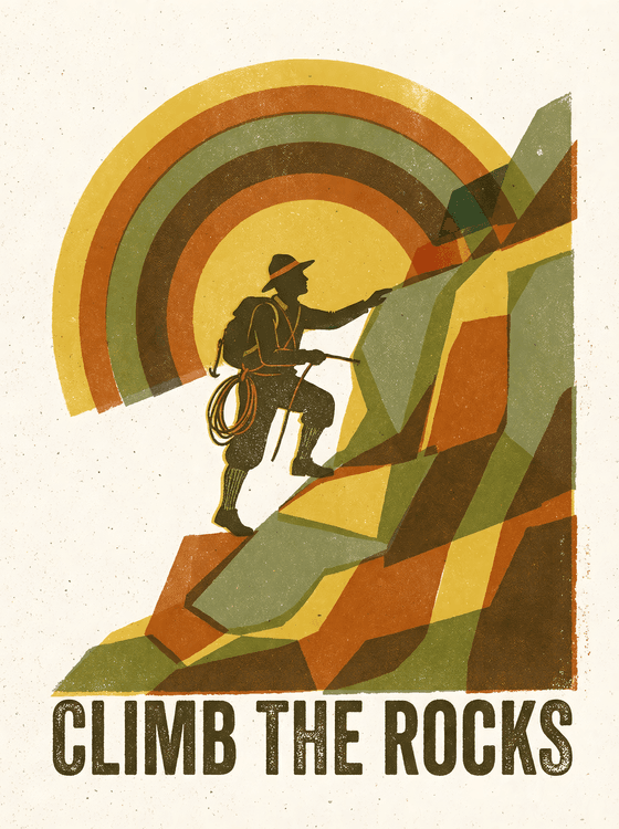 Vertical Heritage: Vintage Rock Climbing Poster