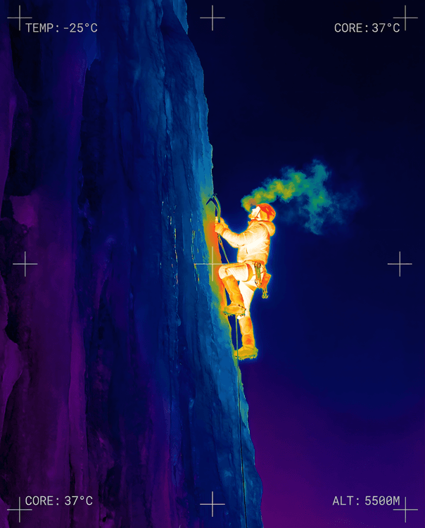Core Heat: Extreme Altitude Ice Climbing Thermal Scan