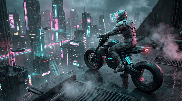 Neon Edge: The Rooftop Vigilante of Neo-City