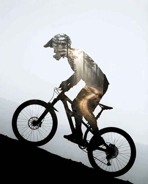 Soul of the Trail: Mountain Biker Double Exposure