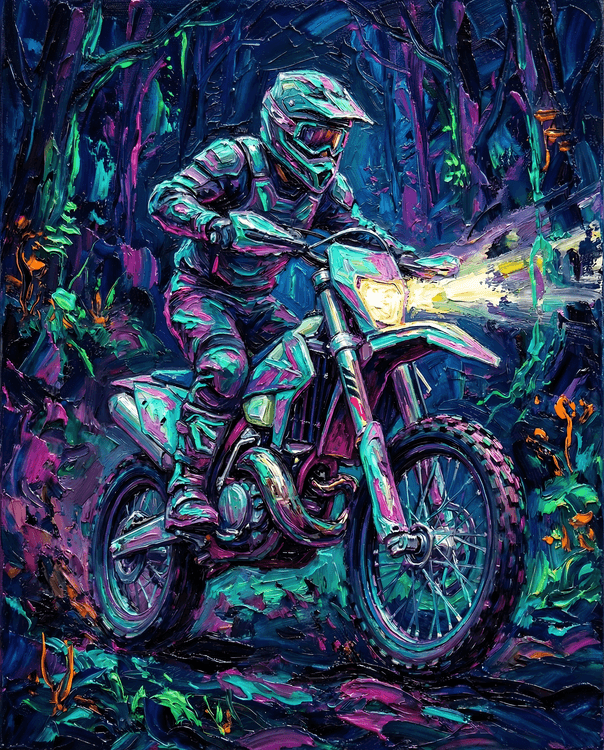 Midnight Momentum: Neon Forest Enduro